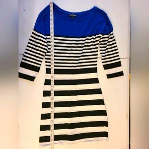 Express dress, xs, blue black stripe